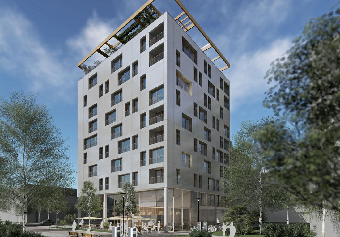 Holzhaus im Stadtteil Neckarbogen, Baujahr 2018/2019